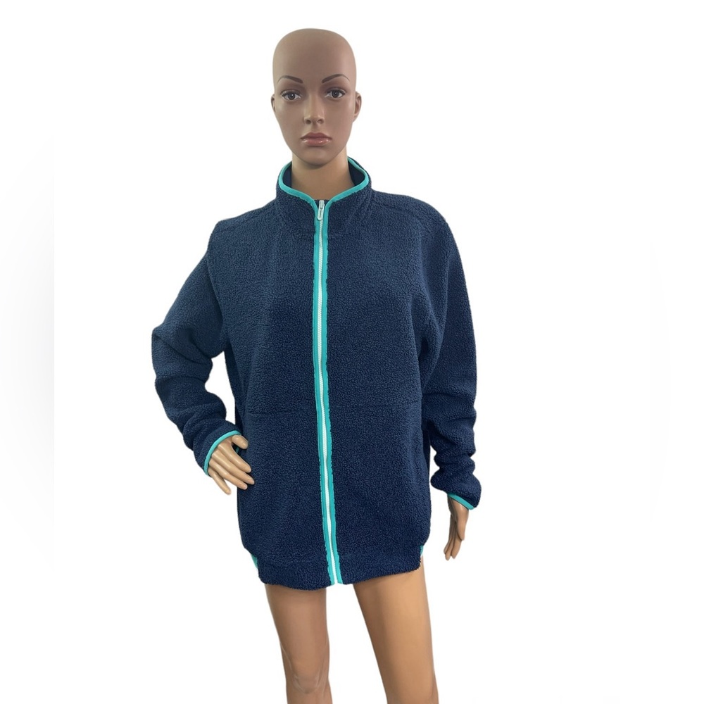 Under Armour Golf  Sweatshirt Women's Size XL  Full Zip Sherpa Navy Blue Jacket